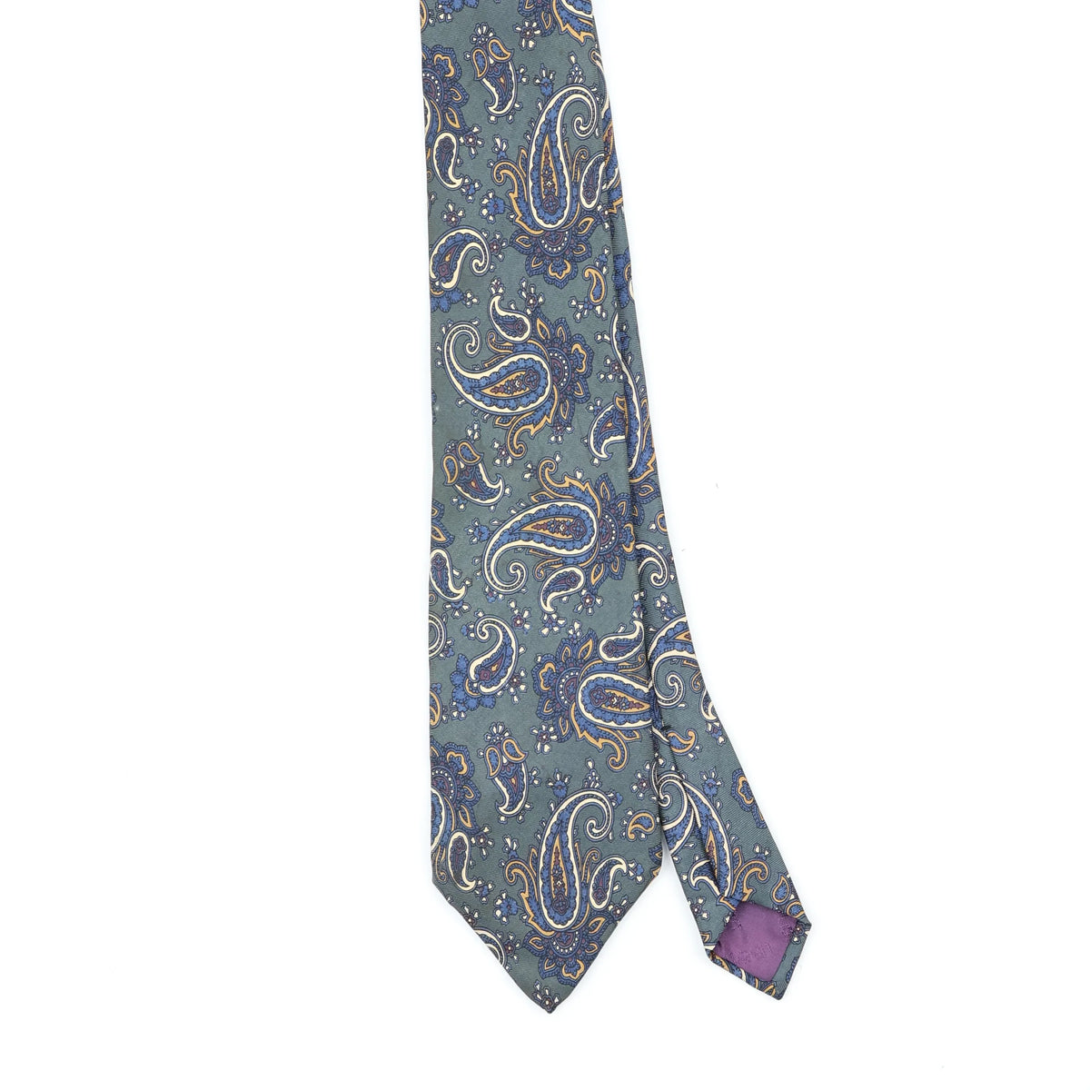 Front Front Detail of Vintage 1990's Liberty of London Paisley Patterned Tie
