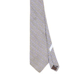 Front Front Detail of Vintage 1990's Salvatore Ferragamo Elephant Geometric Patterned Tie