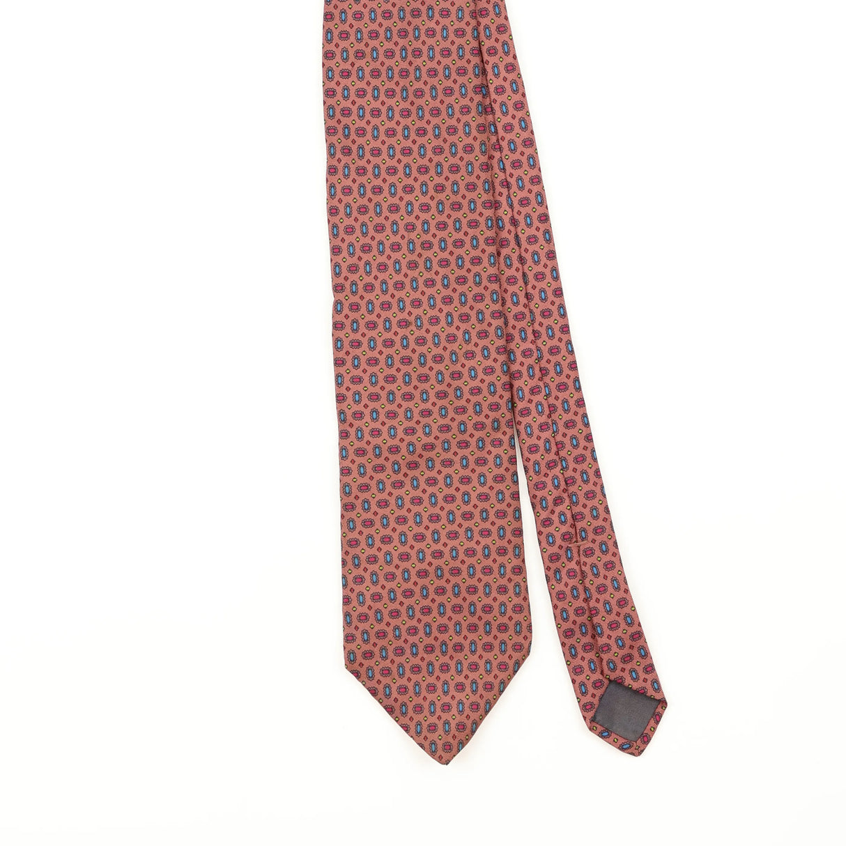 Front Detail of Vintage 1990's Alexander Julian Geometric Patterned Tie