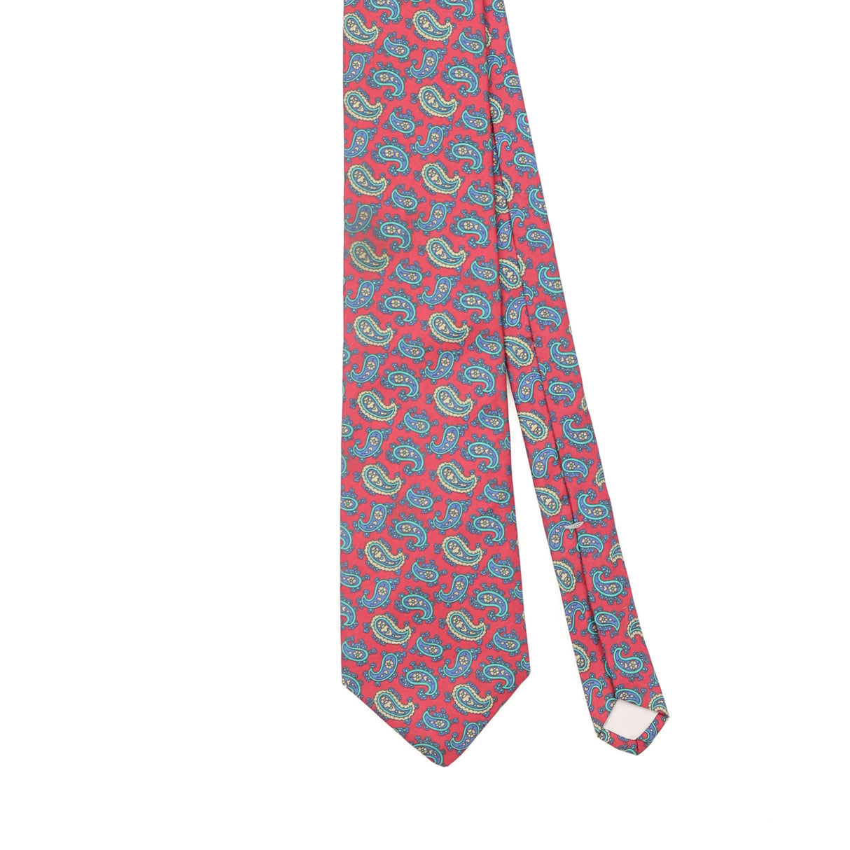 Front Front Detail of Vintage 1990's Mario Valentino Paisley Patterned Tie