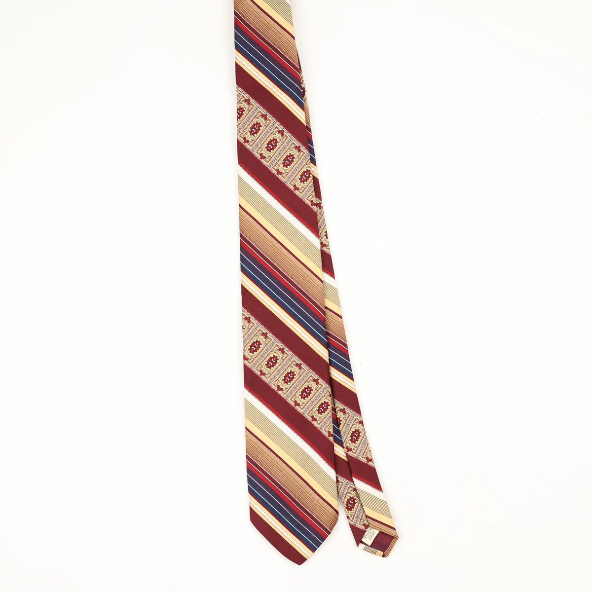 Front Front of Vintage 1980's Striped Patterned Tie