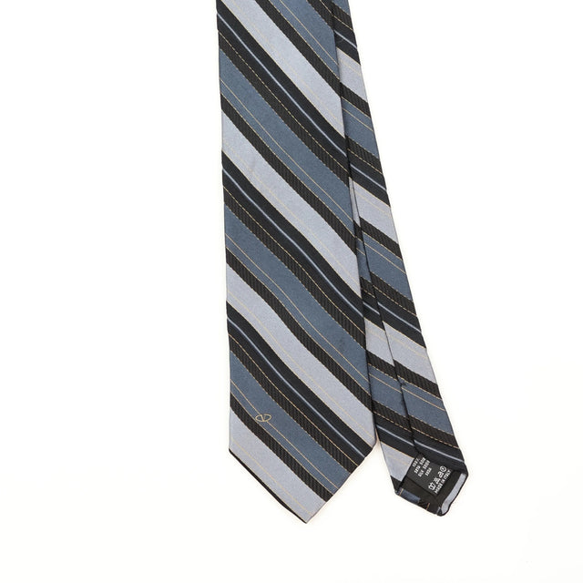 Front Front Detail of Vintage 1990's Valentino Striped Patterned Tie
