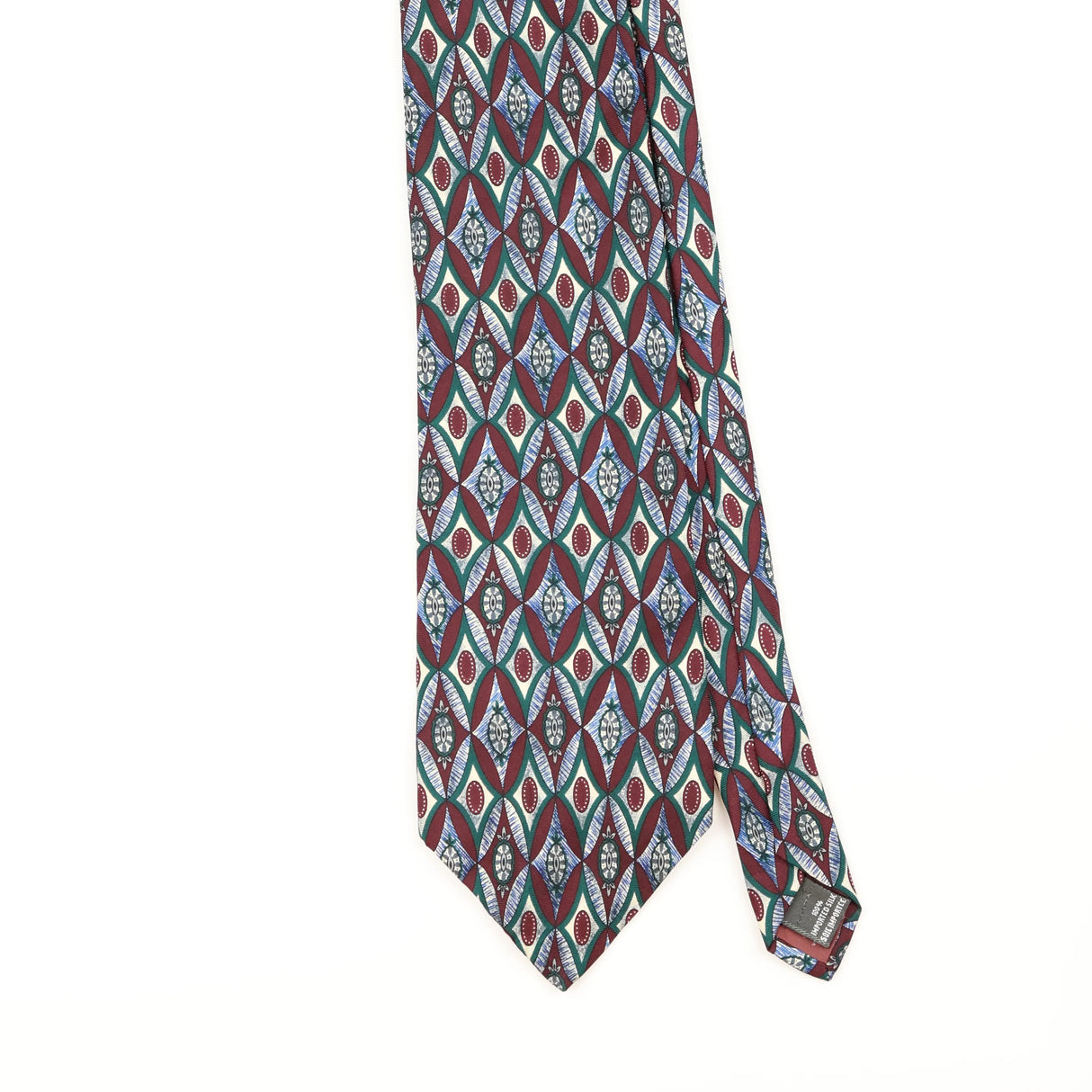 Front Detail of Vintage 1990's Christian Dior Geometric Patterned Tie