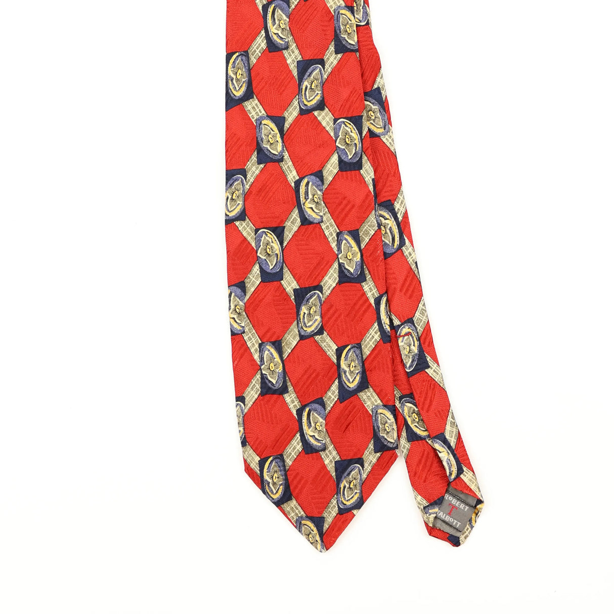 Front Front Detail of Vintage 1990's Robert Talbott Best Of Class Geometric Patterned Tie