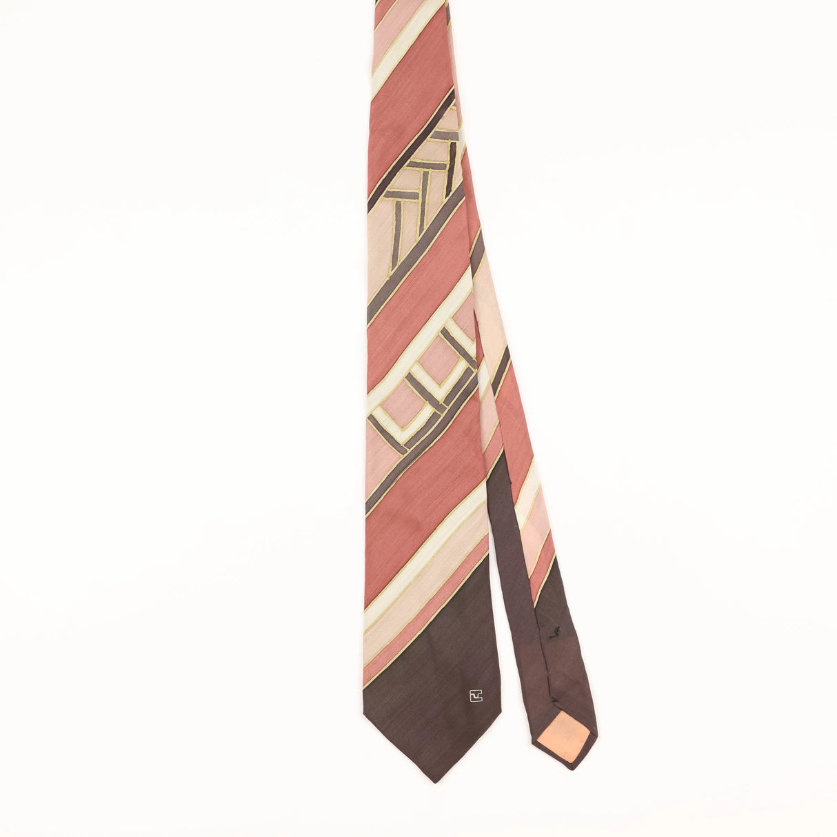 Front of Vintage 1990's Ted Lapidus Striped Patterned Tie