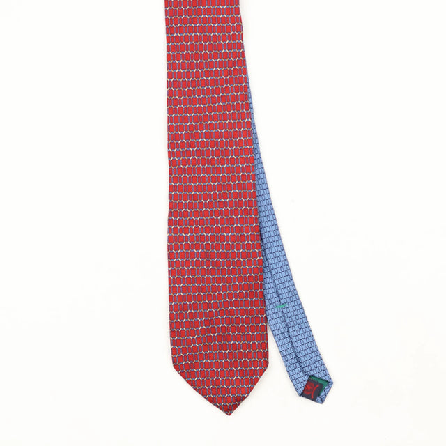 Front Front Detail of Vintage 1990's Tommy Hilfiger Links Geometric Patterned Tie