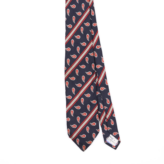 Front Front Detail of Vintage 1990's Paisley Patterned Tie