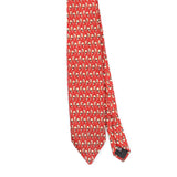 Front Front Detail of Vintage 1990's Museum Artifacts Ice Hockey Cartoon Patterned Tie