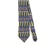 Front Detail of Vintage 1990's Martin Wong Geometric Patterned Tie