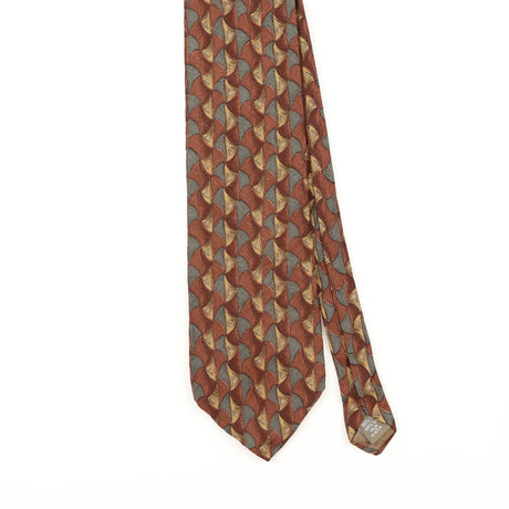 Front Detail of Vintage 1990's Calvin Klein Geometric Patterned Tie