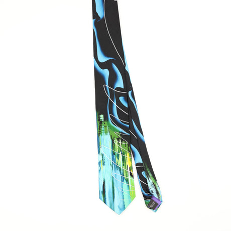 Front Front of Vintage Jerry Garcia New York At Night Abstract Patterned Tie