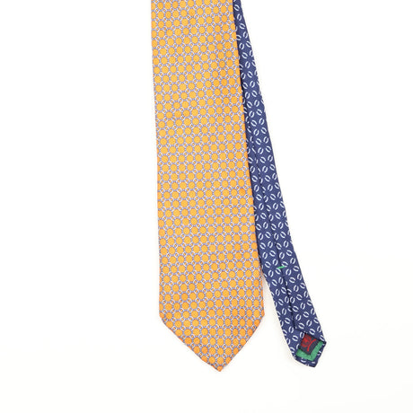 Front Front Detail of Vintage 1990's Tommy Hilfiger Hoops Geometric Patterned Tie