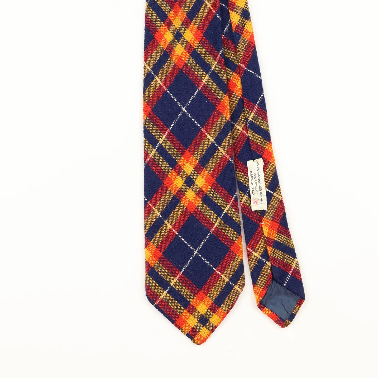 Front Detail of Vintage 1980's Plaids & Checks Patterned Tie