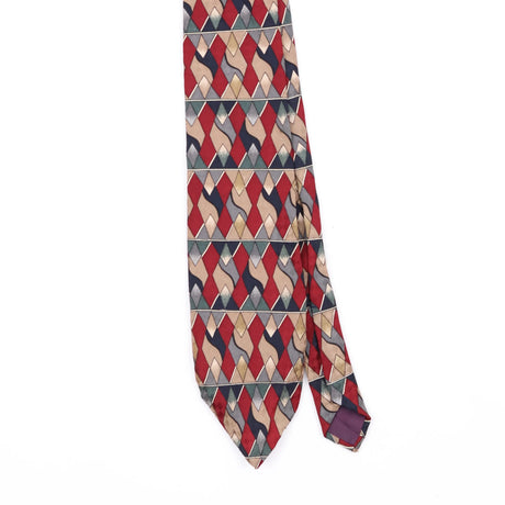 Front Front Detail of Vintage 1990's Geometric Patterned Tie