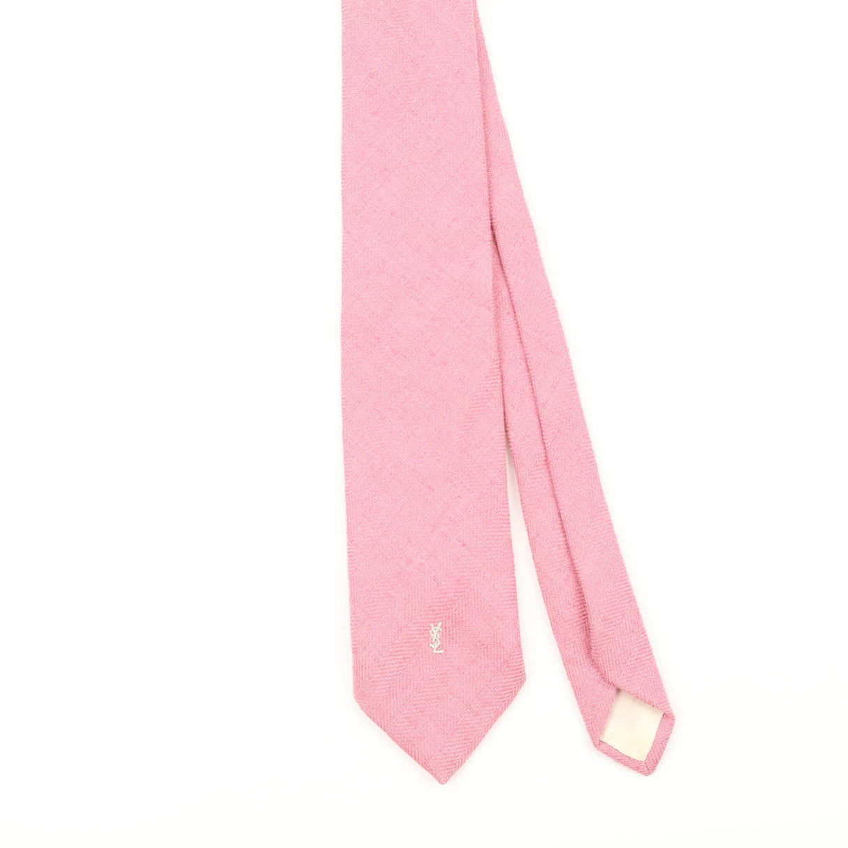 Front Detail of Vintage 1980's Yves Saint Laurent Plain Patterned Tie