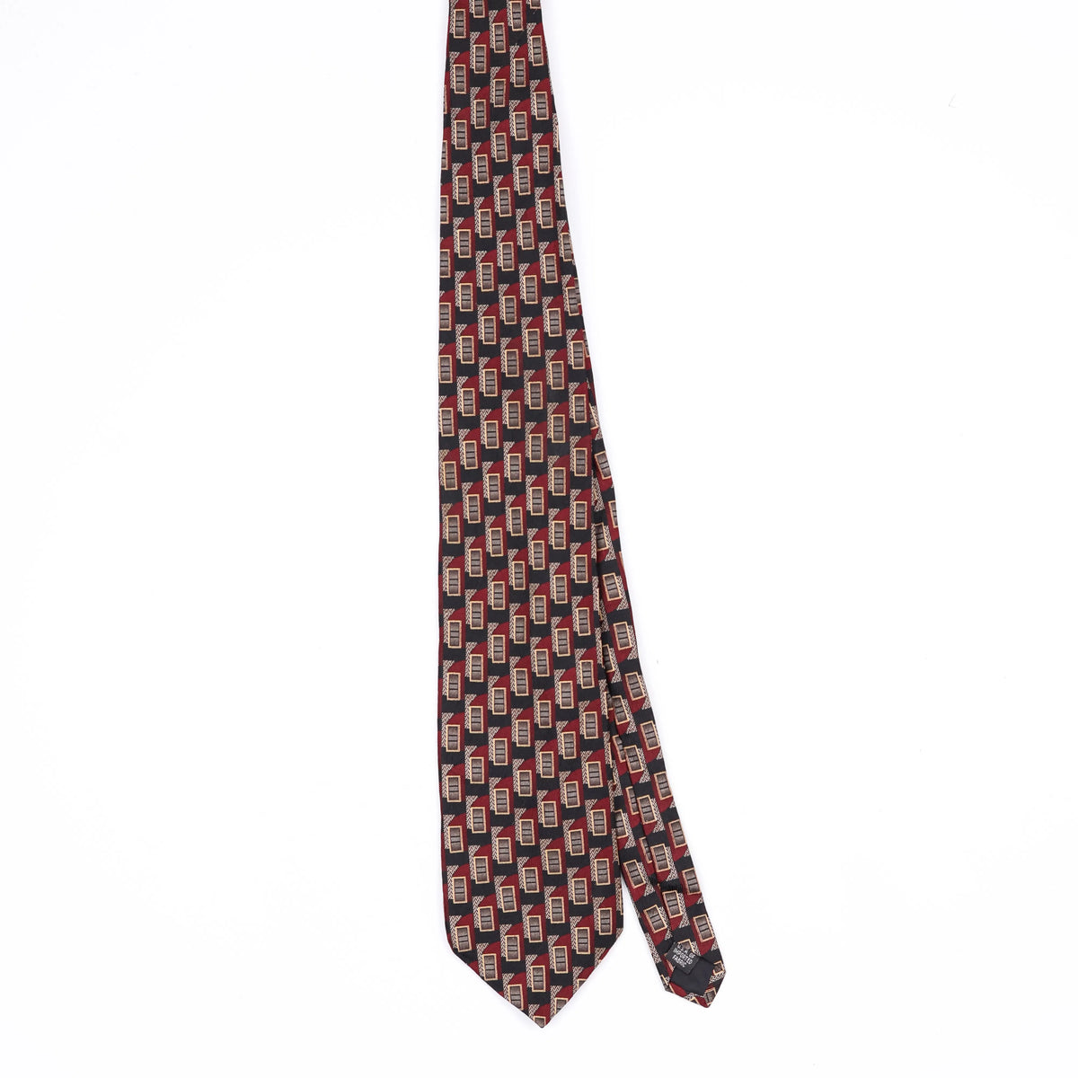 Front Front of Vintage 1990's Geometric Patterned Tie