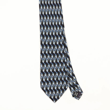 Front Front Detail of Vintage 1990's Geometric Patterned Tie