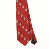 Front Front Detail of Vintage 1980's Diamonds Geometric Patterned Tie