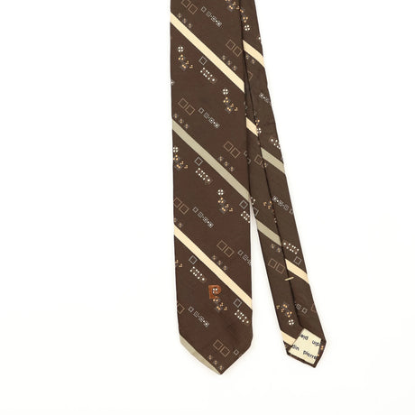 Front Front Detail of Vintage 1980's Pierre Cardin Geometric Patterned Tie