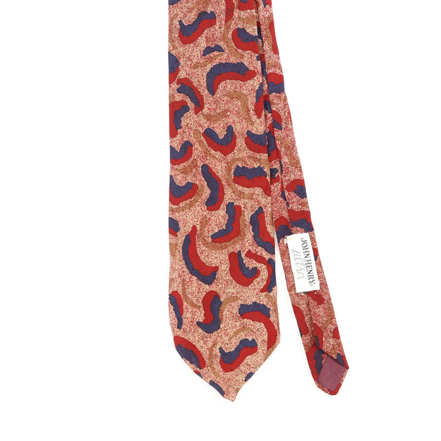Front Detail of Vintage 1980's John Henry Abstract Patterned Tie