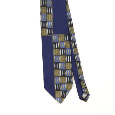 Front Front Detail of Vintage 1990's Louis Feraud Paris Geometric Patterned Tie