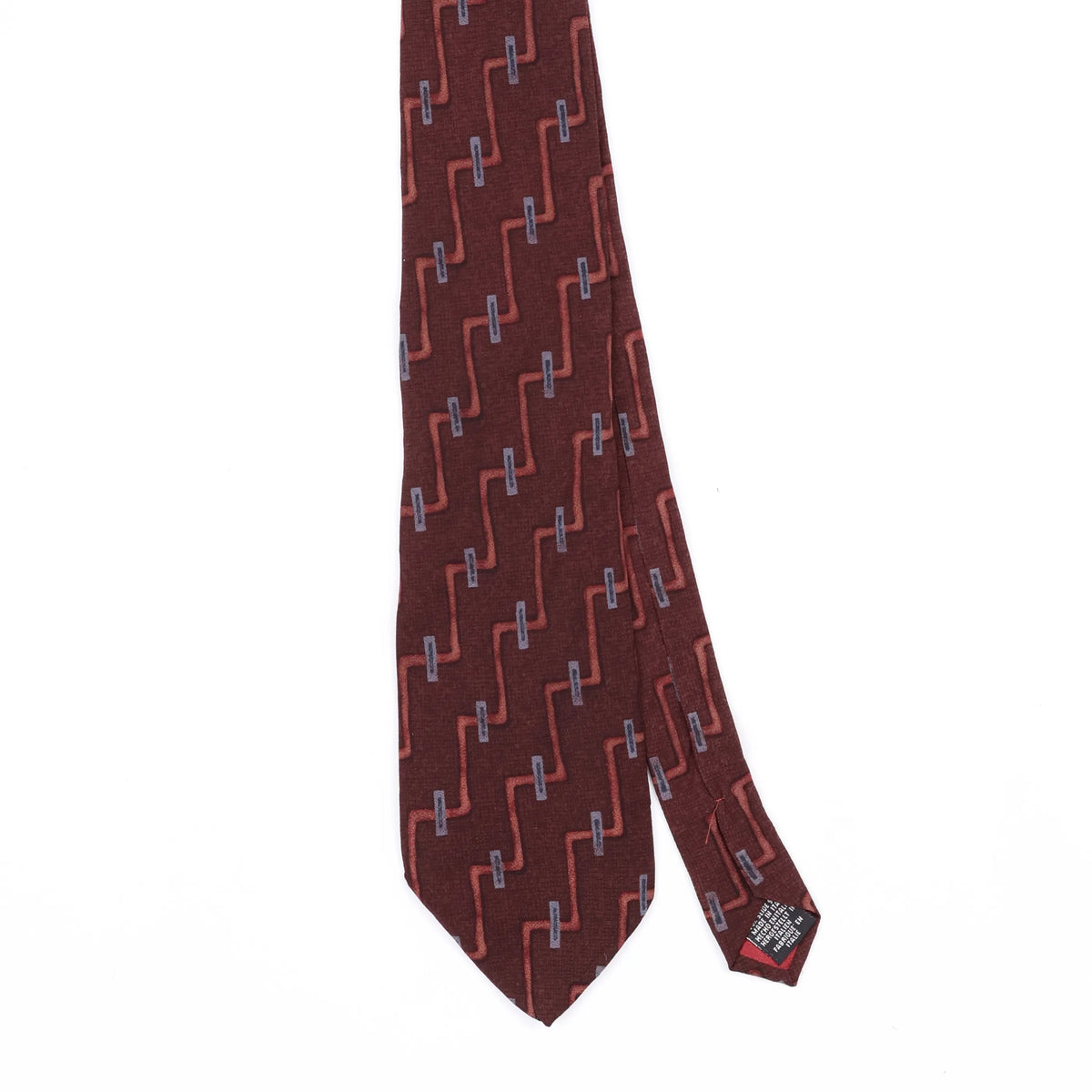 Front Front Detail of Vintage 1990's Geoffrey Beene Geometric Patterned Tie