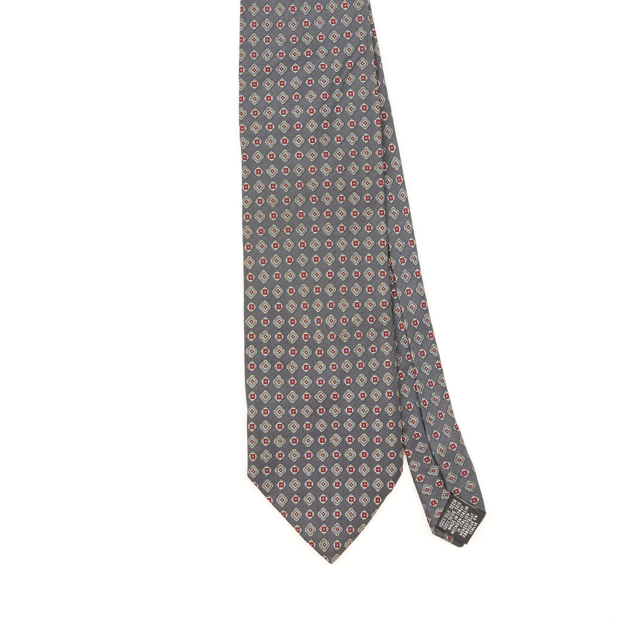 Front Detail of Vintage 1990's Tie Rack Carlo Colombo Geometric Patterned Tie