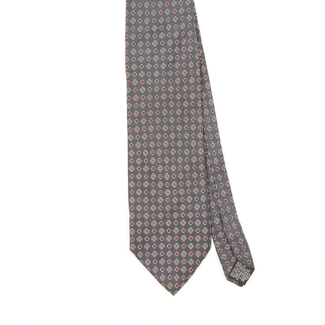 Front Detail of Vintage 1990's Tie Rack Carlo Colombo Geometric Patterned Tie
