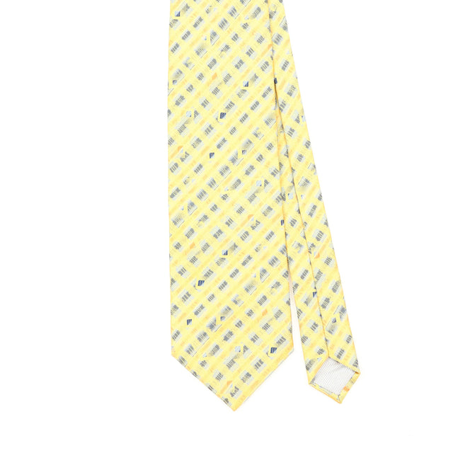 Front Front Detail of Vintage 1990's Jose Piscador Geometric Patterned Tie