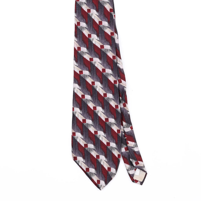 Front Front Detail of Vintage 1990's Pierre Cardin Geometric Patterned Tie