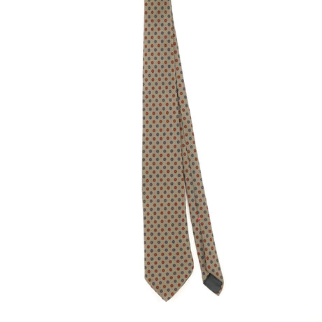 Front Front of Vintage 1990's Oscar De La Renta Polka Dot Patterned Tie