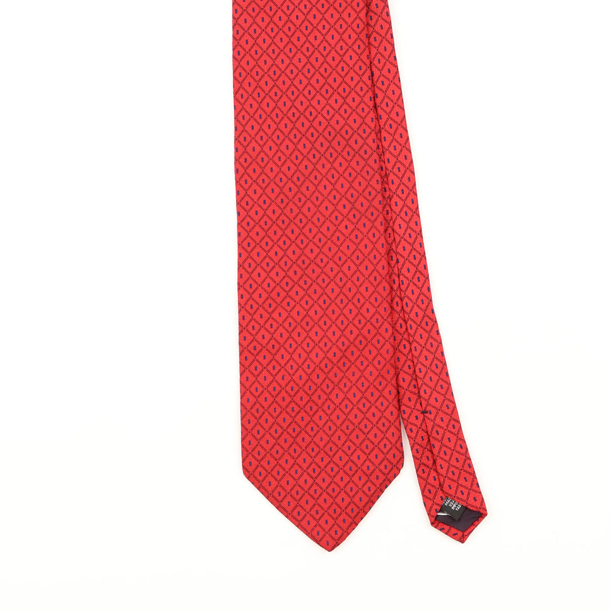 Front Detail of Vintage 1990's Claybrooke Geometric Patterned Tie