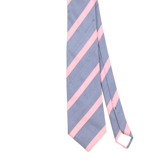 Front Detail of Vintage 1990's Lanvin Striped Patterned Tie