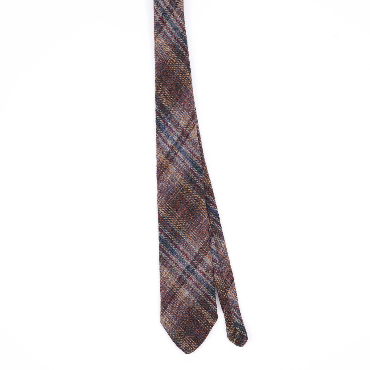 Front Front of Vintage 1990's Harris Tweed Plaids & Checks Patterned Tie