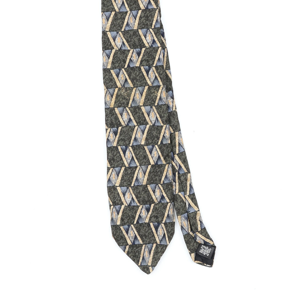 Front Front Detail of Vintage 1990's Geometric Patterned Tie