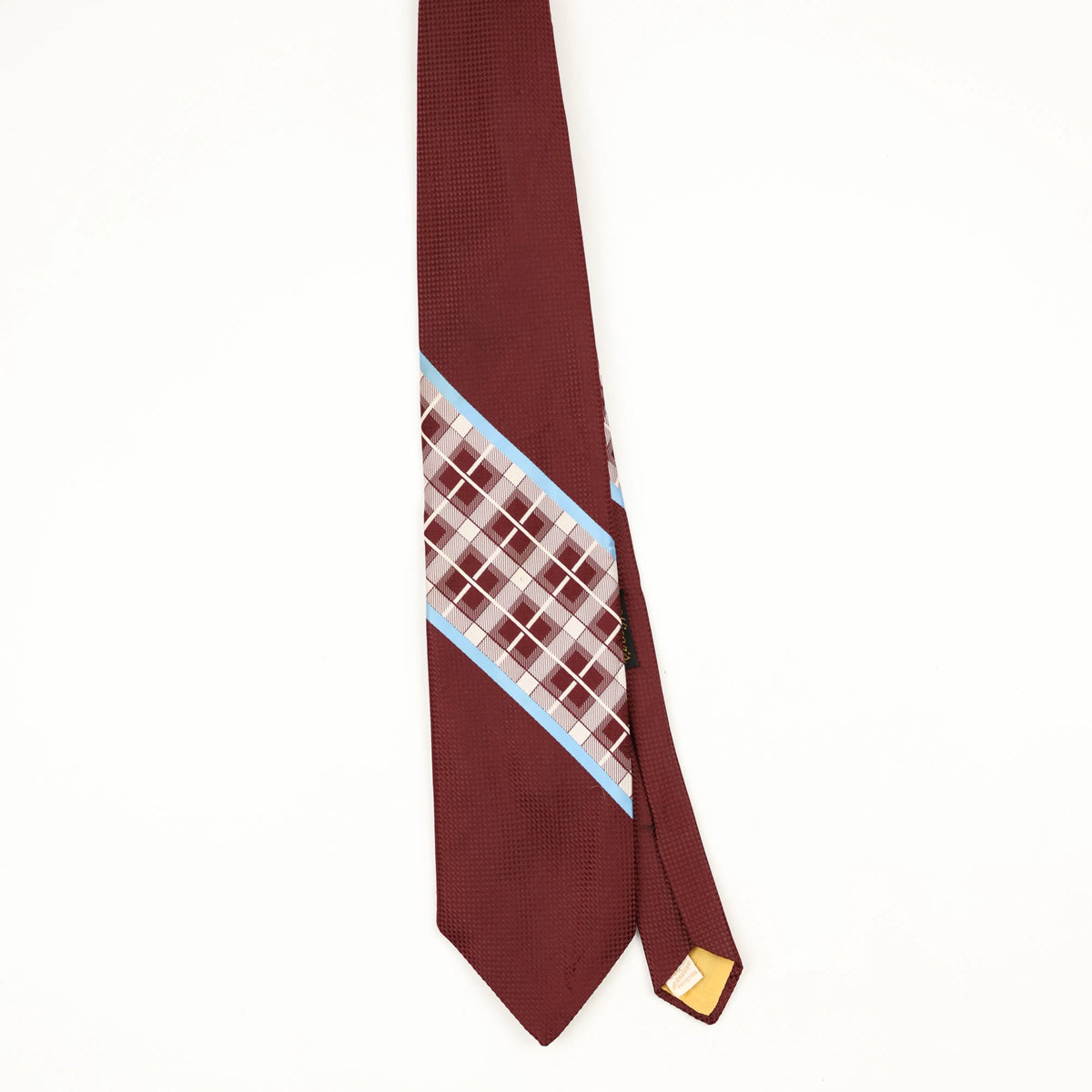 Front Front of Vintage 1980's Plaids & Checks Patterned Tie