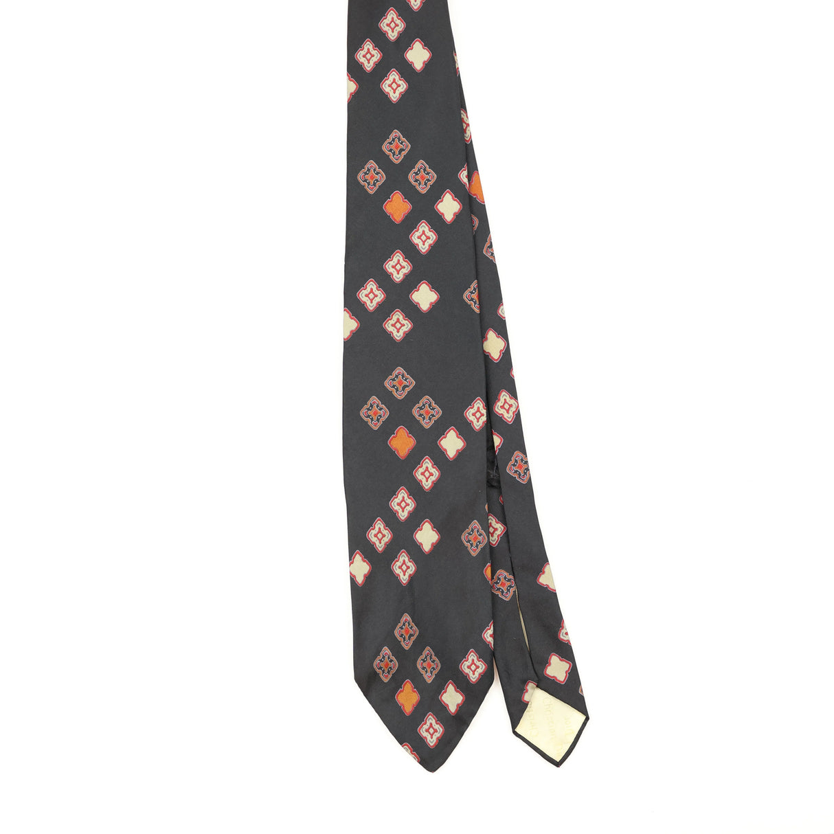 Front Front of Vintage 1980's Christian Dior Geometric Patterned Tie