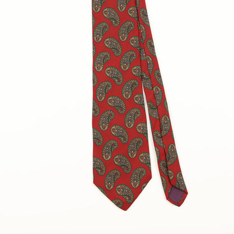 Front Detail of Vintage 1990's Paisley Patterned Tie