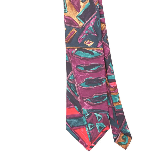 Front Front Detail of Vintage 1990's Abstract Patterned Tie