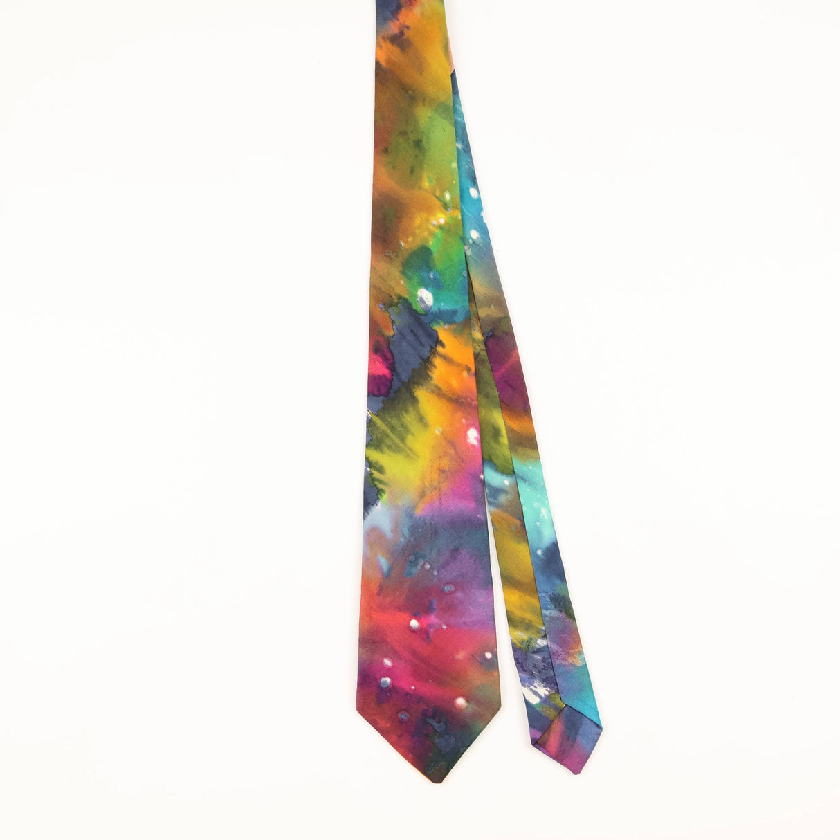 Front of Vintage 1990's Watercolour Abstract Patterned Tie