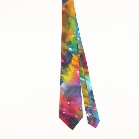 Front of Vintage 1990's Watercolour Abstract Patterned Tie