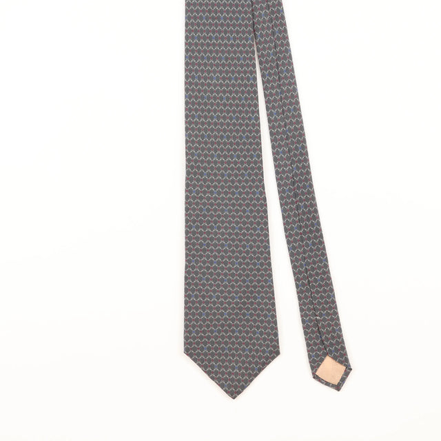 Front Detail of Vintage 1990's Pierre Balmain Geometric Patterned Tie