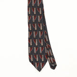 Front Front Detail of Vintage 1990's Geometric Patterned Tie