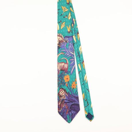 Front of Vintage 1990's Dinosaurs Animal Print Patterned Tie