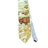 Front Front Detail of Vintage 1990's Damon Bison Animal Print Patterned Tie
