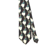 Front Front Detail of Vintage 1990's Mulberry Geometric Patterned Tie