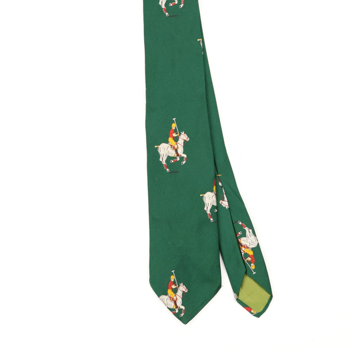 Front Front Detail of Vintage 1980's Resilio Polo Animal Print Patterned Tie
