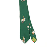 Front Front Detail of Vintage 1980's Resilio Polo Animal Print Patterned Tie