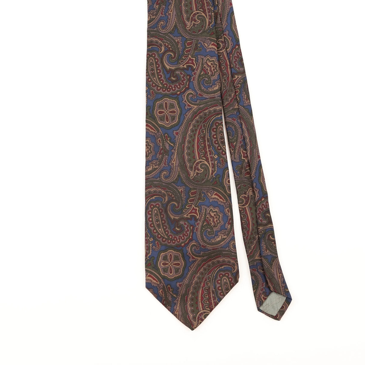 Front Detail of Vintage 1990's Pierre Balmain Paisley Patterned Tie