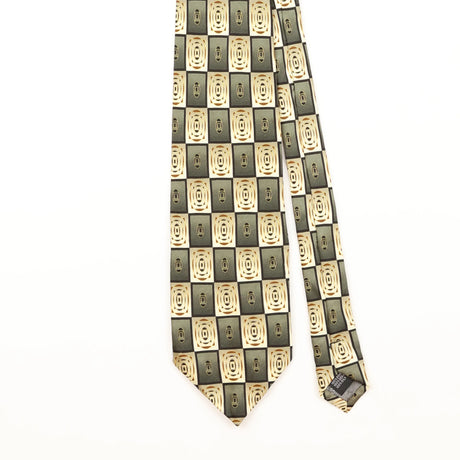 Front Detail of Vintage 1990's Croft & Barrow Geometric Patterned Tie